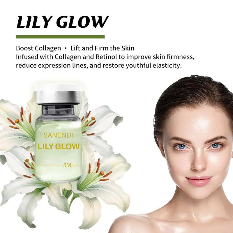 Newest Lily Pink Glow Collagen Serum for Facial Essence Anti-aging Repair Pigmentation Fine Line Micr0Needing Serum 10Vials