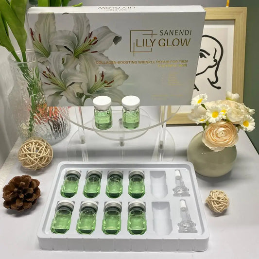 Newest Lily Pink Glow Collagen Serum for Facial Essence Anti-aging Repair Pigmentation Fine Line Micr0Needing Serum 10Vials