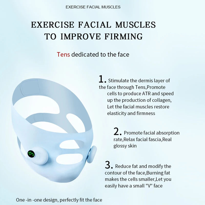 Smart Pulse Face Shaping Beauty Instrument EMS Microcurrent Lifting V Face Device Skin Tightening Anti-Wrinkle Facial Massager