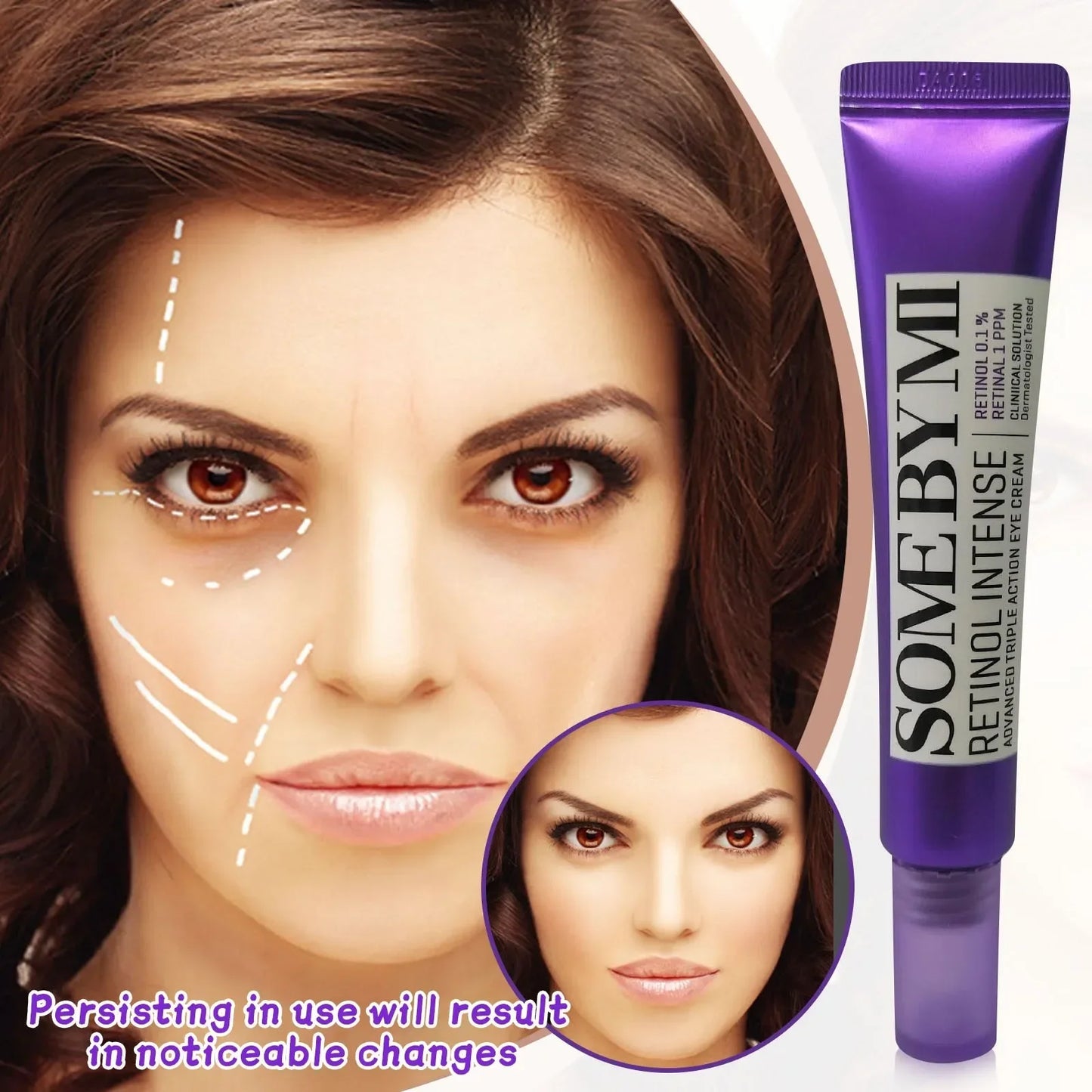 Somebymi Eye Cream Retinol Eye Cream Anti-Aging Retinol Eye Cream Lifts and Firms the Skin Under the Eyes 30ml