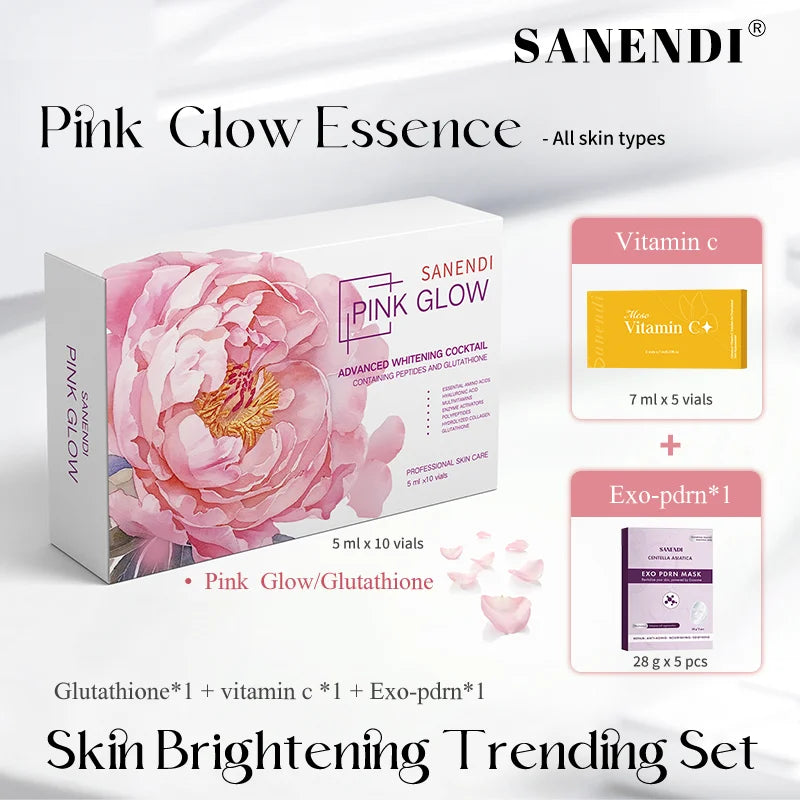 Newest Lily Pink Glow Collagen Serum for Facial Essence Anti-aging Repair Pigmentation Fine Line Micr0Needing Serum 10Vials
