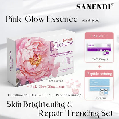 Newest Lily Pink Glow Collagen Serum for Facial Essence Anti-aging Repair Pigmentation Fine Line Micr0Needing Serum 10Vials