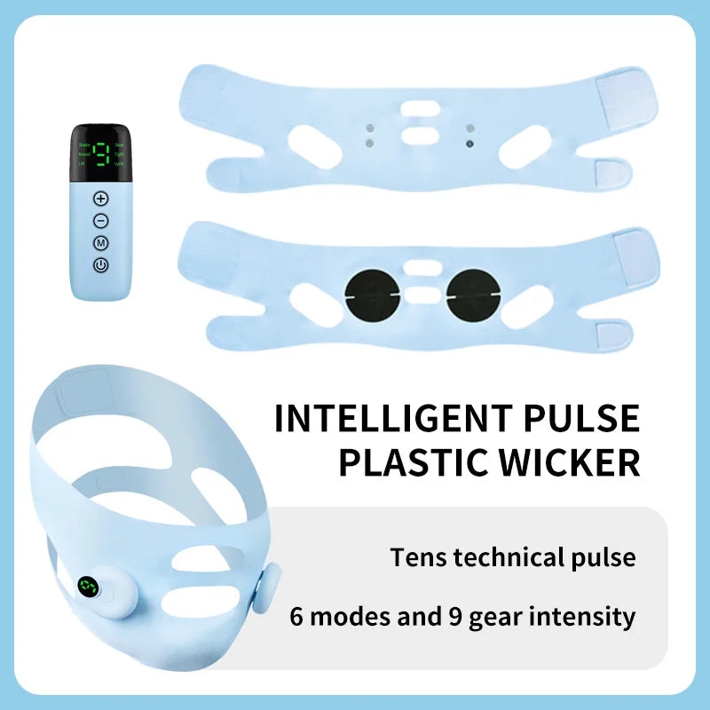 Smart Pulse Face Shaping Beauty Instrument EMS Microcurrent Lifting V Face Device Skin Tightening Anti-Wrinkle Facial Massager