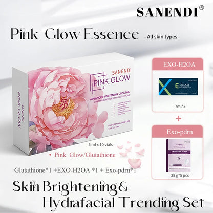 Newest Lily Pink Glow Collagen Serum for Facial Essence Anti-aging Repair Pigmentation Fine Line Micr0Needing Serum 10Vials