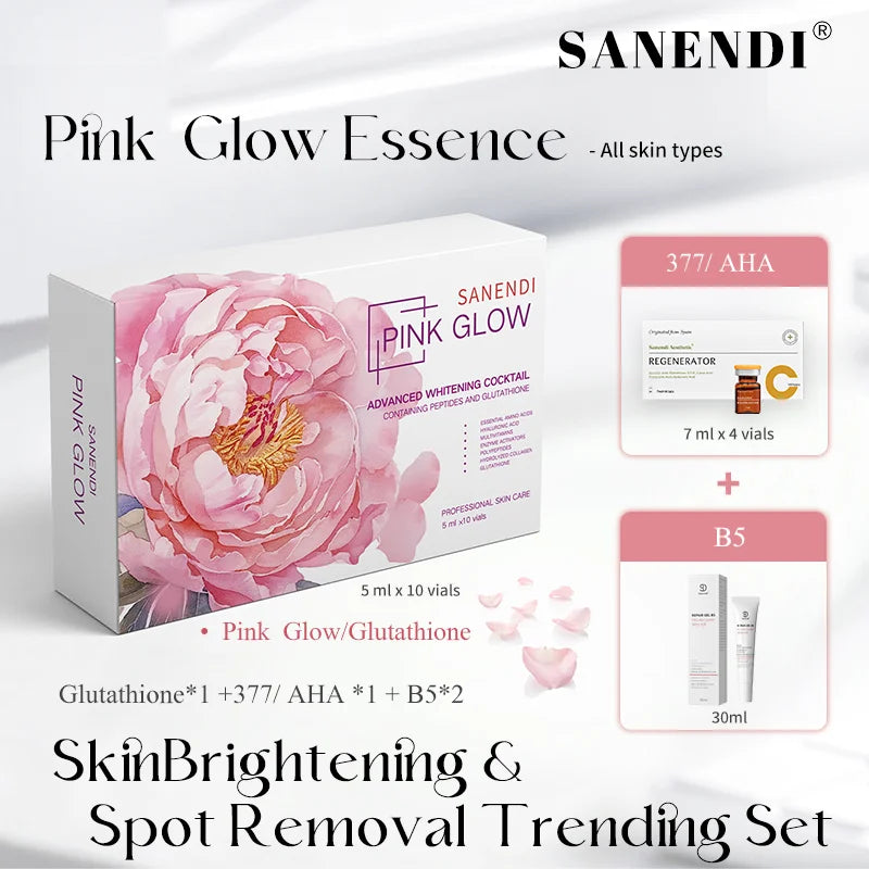 Newest Lily Pink Glow Collagen Serum for Facial Essence Anti-aging Repair Pigmentation Fine Line Micr0Needing Serum 10Vials