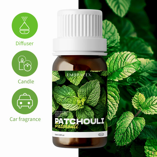 Patchouli Oil 10ml Skincare Natural Aromatherapy Essential Oil for Massage Bath Soap Candle Making Gifts