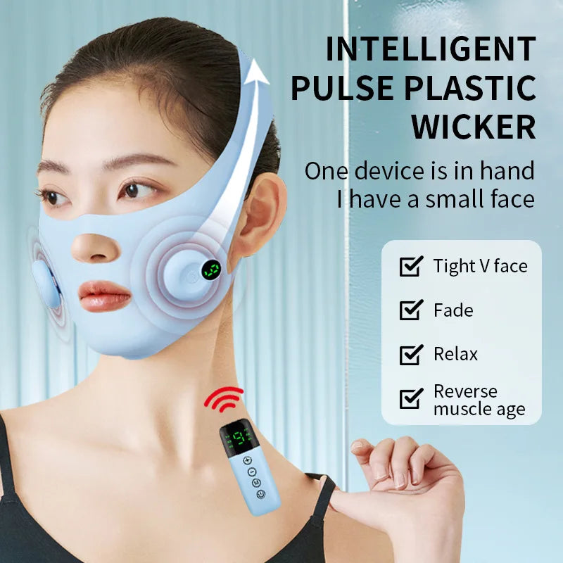 Smart Pulse Face Shaping Beauty Instrument EMS Microcurrent Lifting V Face Device Skin Tightening Anti-Wrinkle Facial Massager