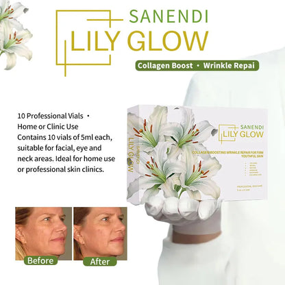Newest Lily Pink Glow Collagen Serum for Facial Essence Anti-aging Repair Pigmentation Fine Line Micr0Needing Serum 10Vials