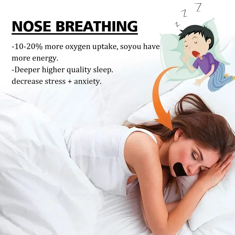 30/60PCS Stop Snoring Patch Nose Breathing Correction Improve Sleeping Promoting Better Breath Portable Mouth Orthosis Tape