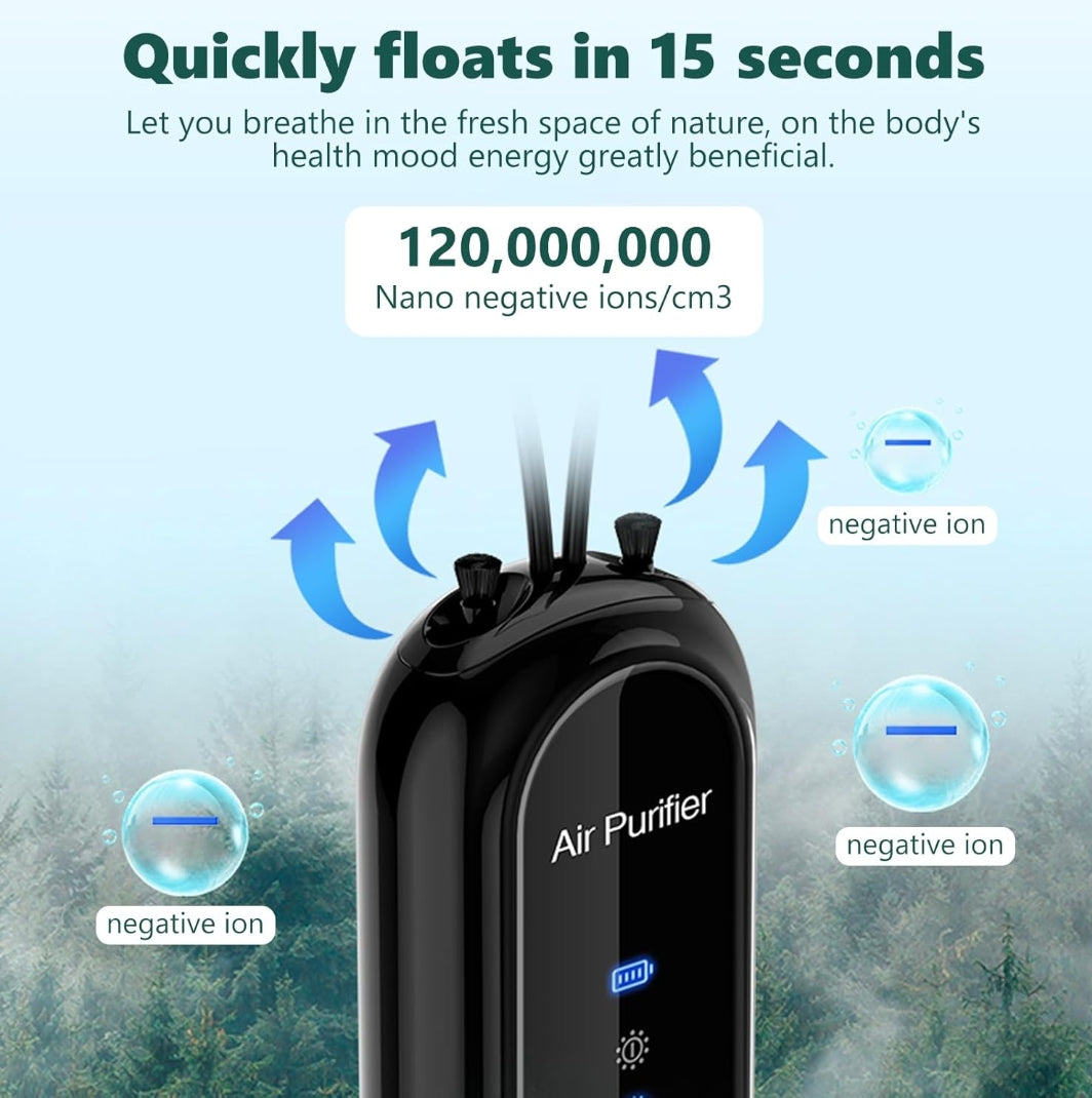 Collier Purificateur d'Air Ionique 100 Millions - Rose Élégant